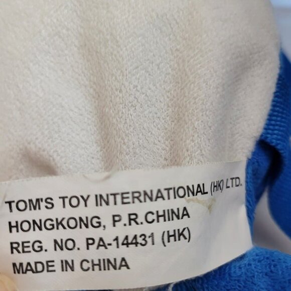 Tom's Toy Plush Shark vintage handled children's w/pouch kid's Stuffed Animal - Picture 8 of 9